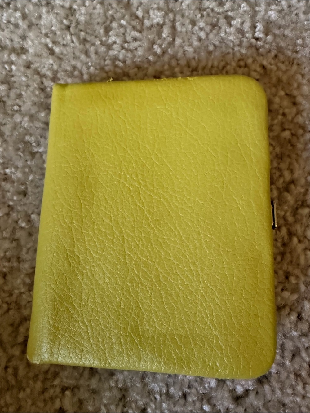Yellow Leather Compact Wallet